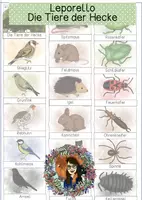 Vorschau - Stationenlernen - Leporello - Die Tiere der Hecke - Deckblatt