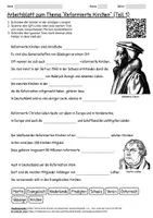 Vorschau - Arbeitsblätter - Arbeitsblätter "Reformierte Kirchen" + Onlineübung & MP3 + - Deckblatt