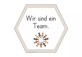Vorschau - Poster - Klassenregeln Sechsecke Beige #hellospringateduki - Seite 1