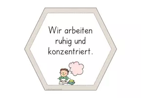 Vorschau - Poster - Klassenregeln Sechsecke Beige #hellospringateduki - Seite 2