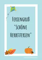 Vorschau - Poster - Feriengrüße für die Herbstferien "Schöne Herbstferien!" - Deckblatt