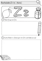 Vorschau - Arbeitsblätter - Buchstabe Z / z - Einführung in GRUNDSCHRIFT - inklusive Geschichte und Puzzle - Seite 3