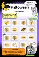 Vorschau - Stationenlernen - Halloween - Deutsch - Spiel-> Paare finden - Deckblatt