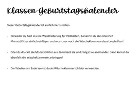 Vorschau - Anderer Materialtyp - Geburtstagskalender für die Klasse - Seite 2