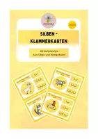 Vorschau - Bildkarten - Silben - Kartei - 48 Klammerkarten - 1.Klasse - Deckblatt