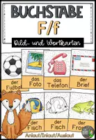 Vorschau - Fördermaterial/Inklusion - Buchstabe F/f - Bildkarten und Wortkarten (Anlaut - Inlaut - Auslaut) - Deckblatt