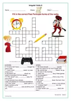 Vorschau - Spiele - Crossword Irregular Verbs 4 - Unregelmäßige Verben Present Perfect - Seite 1