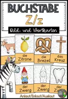 Vorschau - Fördermaterial/Inklusion - Buchstabe Z/z - Bildkarten und Wortkarten (Anlaut - Inlaut - Auslaut) - Deckblatt