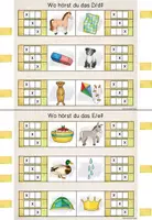 Vorschau - Stationenlernen - Stellung des Lautes im Wort (Anlaut - Inlaut - Auslaut) - Klammerkarten - Seite 2
