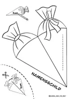 Vorschau - Arbeitsblätter - 3in1 Bastelvorlagen/Malvorlagen "Erster Schultag" / Schultüte - Seite 2