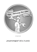 Vorschau - Arbeitsblätter - 1 Doppelstunde ab Jahrgang 3: Die Untugend "Unaufrichtigkeit" - Deckblatt