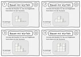 Vorschau - Arbeitsblätter - Würfelgebäude - Seite 1