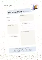 Vorschau - Arbeitsblätter - Buchbewertung - Deckblatt
