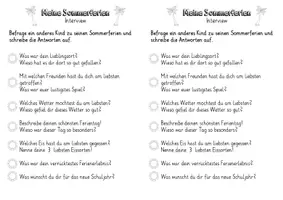 Vorschau - Arbeitsblätter - Meine Sommerferien - Kinder-Interview - Seite 3
