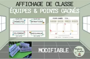 Aperçu - Affichage - Équipes de classe & points gagnés - Page de couverture