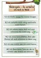 Vorschau - Arbeitsblätter - Waldregeln und Quiz - Seite 1