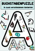 Vorschau - Arbeitsblätter - Buchstabenpuzzle "A" mit Anlauten - 2-fach differenziert - DaZ / Deutsch - Deckblatt