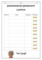 Vorschau - Stationenlernen - Lehrerhinweise, Laufzettel & Stationenschilder zu Stationenlernen Sommerlyrik - Deckblatt