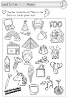 Vorschau - Arbeitsblätter - Buchstabe / Laut- Ei / ei - Einführung in GRUNDSCHRIFT - inklusive Geschichte und Puzzle - Seite 2