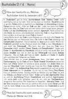 Vorschau - Arbeitsblätter - Buchstabe D / d - Einführung in GRUNDSCHRIFT - inklusive Geschichte und Puzzle - Seite 1