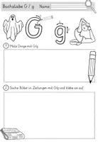 Vorschau - Arbeitsblätter - Buchstabe G / g - Einführung in GRUNDSCHRIFT - inklusive Geschichte und Puzzle - Seite 3