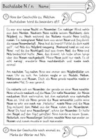 Vorschau - Arbeitsblätter - Buchstabe N / n - Einführung in GRUNDSCHRIFT - inklusive Geschichte und Puzzle - Seite 1