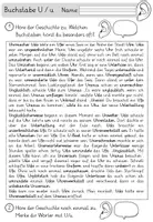 Vorschau - Arbeitsblätter - Buchstabe U / u - Einführung in GRUNDSCHRIFT - inklusive Geschichte und Puzzle - Seite 1