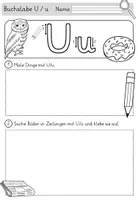 Vorschau - Arbeitsblätter - Buchstabe U / u - Einführung in GRUNDSCHRIFT - inklusive Geschichte und Puzzle - Seite 3