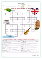 Vorschau - Spiele - Crossword Passive Voice 1 - Simple Present, Simple Past und Present Perfect - Seite 1