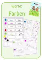 Vorschau - Stationenlernen - Klettmappen - Worte: Farben - Deckblatt