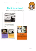 Vorschau - Spiele - Back to school - Talk about your holidays - Deckblatt