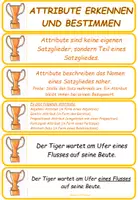Vorschau - Aufgabenkarten - Deutsch: Attribute - Übungskarten - Deckblatt
