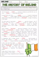 Vista previa - Hojas de trabajo - The History of Ireland - Grammar Worksheet (Simple Present vs Simple Past) - página 3