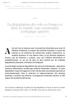 Aperçu - Texte - La dégradation des sols en France et dans le monde, une catastrophe écologique ignorée - Planet Vie - Page de couverture