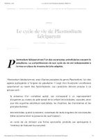 Aperçu - Texte - Le cycle de vie de Plasmodium falciparum - Planet-Vie - Page de couverture