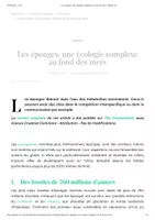 Aperçu - Texte - Les éponges, une écologie complexe au fond des mers - Planet-Vie - Page de couverture