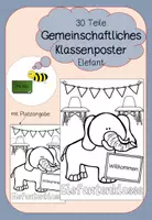 Vorschau - Poster - Elefant gemeinschaftliches Klassenposter - Deckblatt