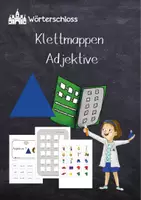 Vorschau - Mal- und Bastelvorlagen - 2 Klettmappen Adjektive - Deckblatt