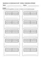 Vorschau - Arbeitsblätter - Addition Subtraktion Hilfsblatt (Zahlenraum bis 20) - Deckblatt
