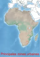 Vista previa - Decoración del aula - Principales zones urbaines en África, Mapa de África - Portada