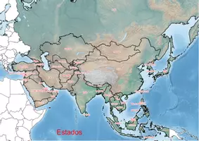 Vista previa - Decoración del aula - Estados in Asia, Mapa de Asia - Portada