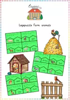 Vorschau - Bildkarten - Legepuzzle Farm animals - Deckblatt