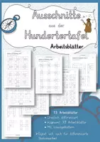 Vorschau - Arbeitsblätter - Ausschnitte aus der Hundertertafel Klasse 2 - Deckblatt