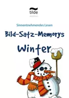 Vorschau - Spiele - Lese Merkspiel Winter - Memo Spiele - Bild-Satz-Memo (4 Stück) - Deckblatt