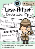 Vorschau - Arbeitsblätter - Lese-Flitzer | Buchstabe P/p | Lesetempo-Training | Grundschrift - Deckblatt