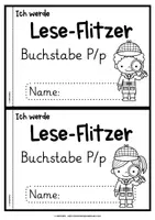 Vorschau - Arbeitsblätter - Lese-Flitzer | Buchstabe P/p | Lesetempo-Training | Grundschrift - Seite 1