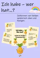 Vorschau - Spiele - Ich habe - wer hat...? Verben im Perfekt und Plusquamperfekt - Deckblatt