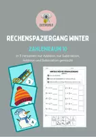 Vorschau - Bildkarten - Rechenspaziergang Zahlenraum 10 Addition Subtraktion Winter - Deckblatt