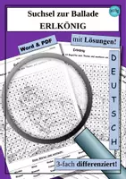 Vorschau - Arbeitsblätter - Suchsel zur Ballade ERLKÖNIG von Goethe - Word & PDF - Deckblatt