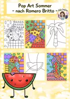 Vorschau - Mal- und Bastelvorlagen - Pop Art Sommer, Kunst Grundschule - Deckblatt